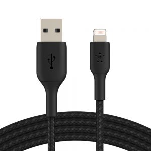 Câble à gaine tressée Lightning vers USB-A BOOST↑CHARGE™ (3 m, noir)