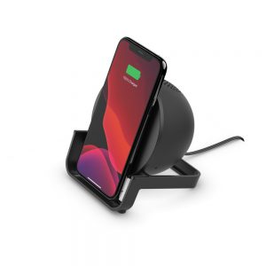BOOST UP CHARGE UP Wireless Charging Stand + Speaker, White