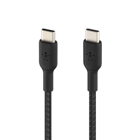 Câble à gaine tressée USB-C vers USB-C BOOST↑CHARGE™ (1 m, noir) – Image 2