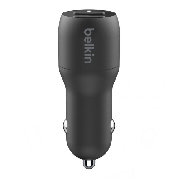 Dual USB-A Car Charger w/ 1M PVC A-LTG, 24W, BLK - Image 5
