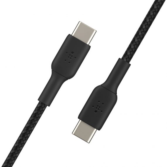 Câble à gaine tressée USB-C vers USB-C BOOST↑CHARGE™ (1 m, noir) – Image 3