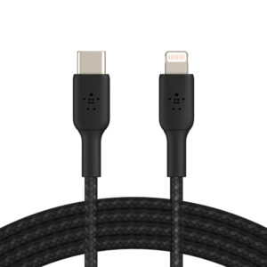 Câble à gaine tressée USB-C vers Lightning BOOST↑CHARGE™ (1 m, noir)