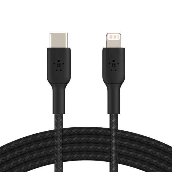 Câble à gaine tressée USB-C vers Lightning BOOST↑CHARGE™ (1 m, noir)