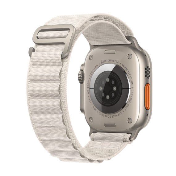 Apple Watch Ultra GPS + Cellular, 49mm Titanium Case with Starlight Alpine Loop - S - Image 2
