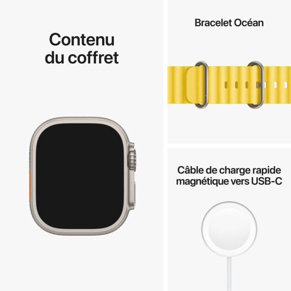 Apple Watch Ultra GPS + Cellular Titanium Yellow Ocean Band 49 mm - Image 2