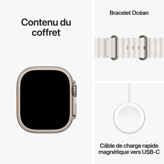Apple Watch Ultra 2 GPS + Cellular Titanium Case Blanc Ocean Band 49 mm - Image 4