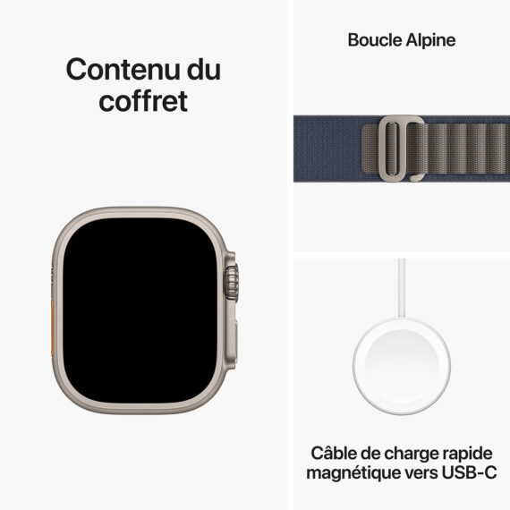 Apple Watch Ultra 2 GPS + Cellular Titanium Case Blue Alpine Loop 49 mm - S - Image 4