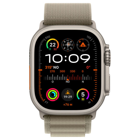 Apple Watch Ultra 2 GPS + Cellular Titanium Case Olive Alpine Loop 49 mm - L - Image 2