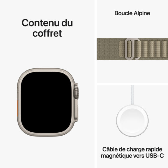 Apple Watch Ultra 2 GPS + Cellular Titanium Case Olive Alpine Loop 49 mm - L - Image 4