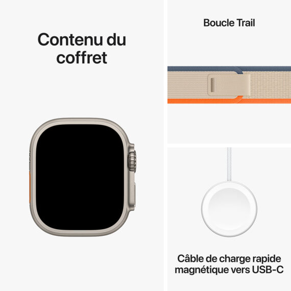 Apple Watch Ultra 2 GPS + Cellular Titanium Case Orange/Beige Trail Loop 49 mm - M/L - Image 4