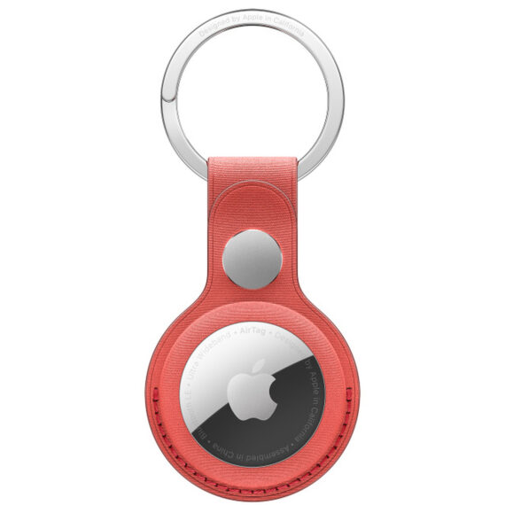 AirTag FineWoven Key Ring Coral