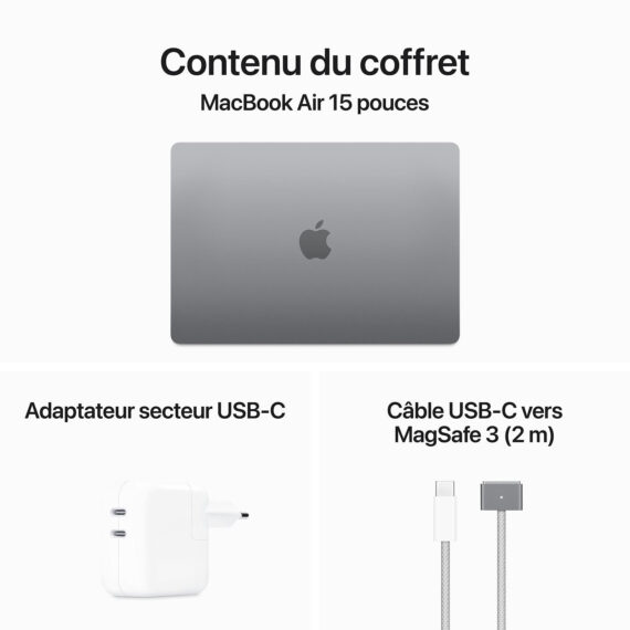 15 inch MacBook Air Apple M3 chip with 8 core CPU and 10 core GPU Space Grey (2024) – Image 4