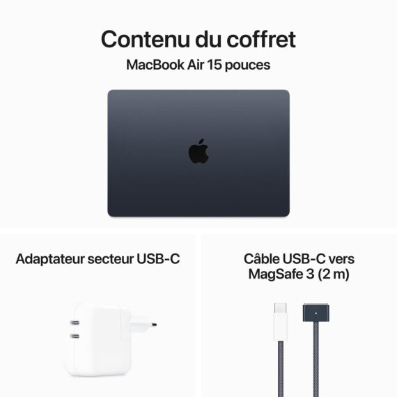 15 inch MacBook Air Apple M3 chip with 8 core CPU and 10 core GPU Midnight (2024) - Image 4