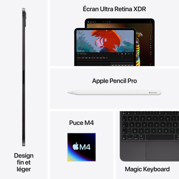 Apple iPad Pro M4 (2024) 13 pouces Argent Nano texture glass - Image 2