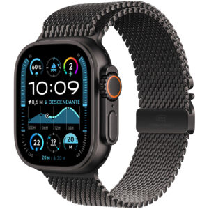 Apple Watch Ultra 2 GPS Cellular 49mm Black Titanium Case with Black Titanium Milanese Loop S