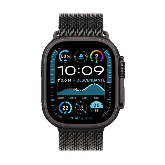 Apple Watch Ultra 2 GPS Cellular 49mm Black Titanium Case with Black Titanium Milanese Loop L - Image 5