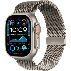 Apple Watch Ultra 2 GPS Cellular 49mm Natural Titanium Case with Natural Titanium Milanese Loop M