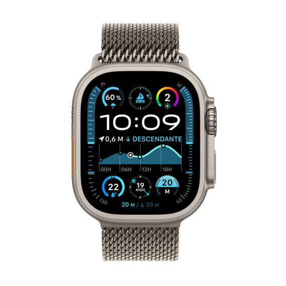 Apple Watch Ultra 2 GPS Cellular 49mm Natural Titanium Case with Natural Titanium Milanese Loop S - Image 2