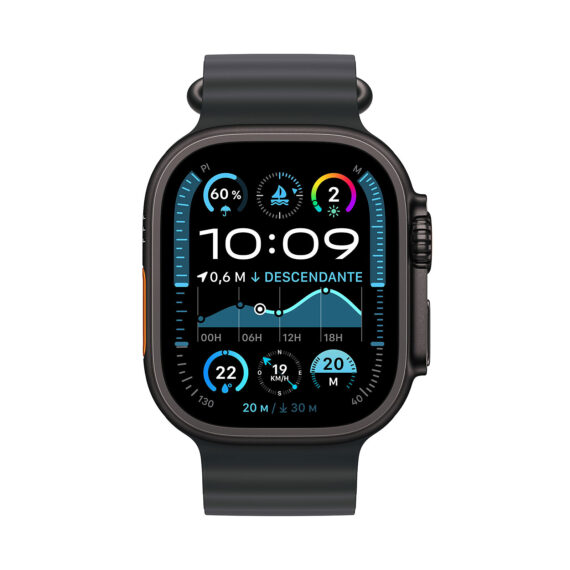 Apple Watch Ultra 2 GPS Cellular 49mm Black Titanium Case with Black Ocean Band - Image 2