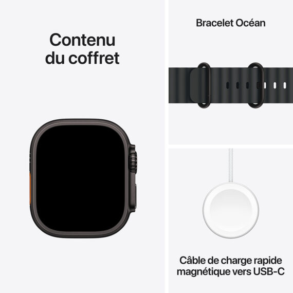 Apple Watch Ultra 2 GPS Cellular 49mm Black Titanium Case with Black Ocean Band - Image 3