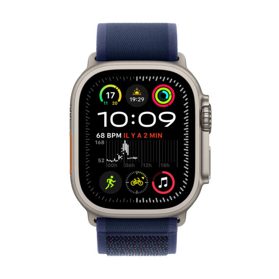 Apple Watch Ultra 2 GPS Cellular 49mm Natural Titanium Case with Blue Trail Loop M/L - Image 2
