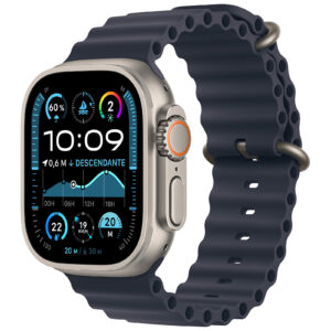 Apple Watch Ultra 2 GPS Cellular 49mm Natural Titanium Case with Navy Ocean Band