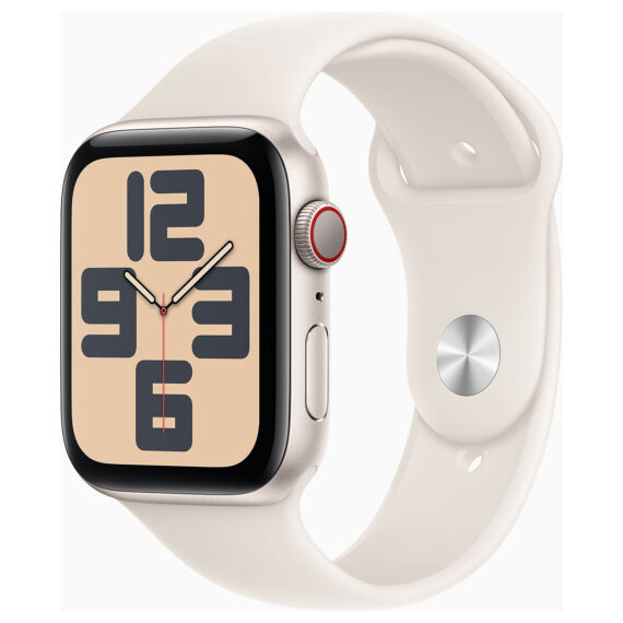 Apple Watch SE GPS 44mm Starlight Aluminium Case with Starlight Sport Loop (2024)