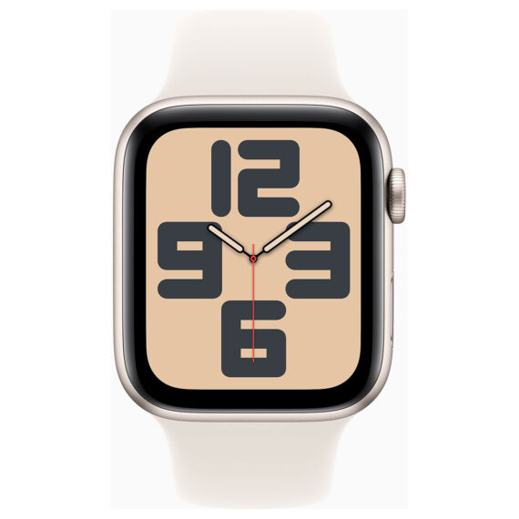 Apple Watch SE GPS 44mm Starlight Aluminium Case with Starlight Sport Loop (2024) - Image 2