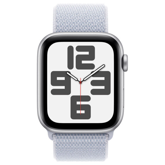 Apple Watch SE GPS 44mm Starlight Aluminium Case with Blue Cloud Sport Loop (2024) - Image 2