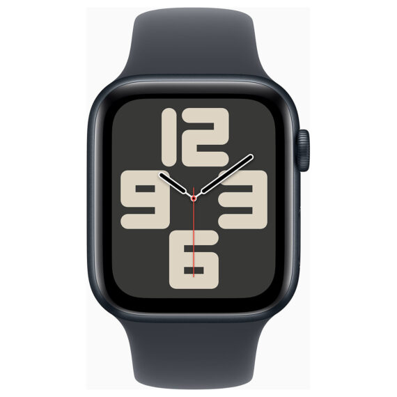 Apple Watch SE GPS 44mm Starlight Aluminium Case with Midnight Sport Loop (2024) - Image 2