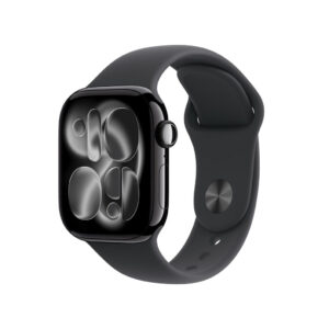 Apple Watch Series 11 GPS 46mm Jet Black Aluminium Case with Black Sport Band - M/L