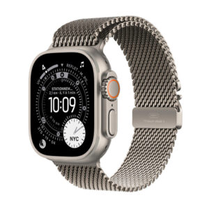 Apple Watch Ultra 3 GPS + Cellular 49mm Natural Titanium Case with Natural Titanium Milanese Loop - Large