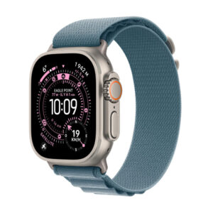 Apple Watch Ultra 3 GPS + Cellular 49mm Natural Titanium Case with Blue/Bright Blue Trail Loop - M/L